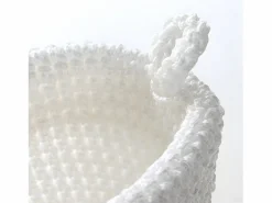 Cesta redonda de malla de ganchillo blanco de 12x10cm < Calicosy New