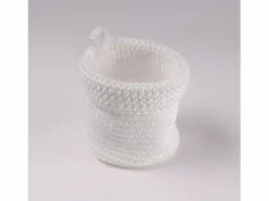 Cesta redonda de malla de ganchillo blanco de 12x10cm < Calicosy New