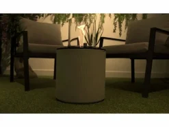 Brasero * Chimenea de bioetanol brasero de suelo para jardín para interior y exterior MODIGLIANI Hierro fundido d.36 x h56 Gris