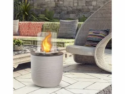 Brasero * Chimenea de bioetanol brasero de suelo de jardín para interior y exterior RAFFAELLO Corda d.35 x h55 Beige