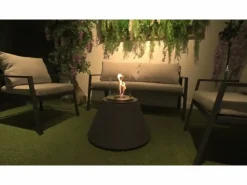 Brasero * Chimenea de bioetanol para suelo de jardín, interior y exterior STROMBOLI Perla d.60 x h56 Blanco