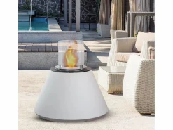 Brasero * Chimenea de bioetanol para suelo de jardín, interior y exterior STROMBOLI Perla d.60 x h56 Blanco