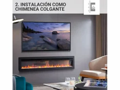 Chimenea eléctrica BALDERIA Agnes 60 - Chimenea de pared o empotrable - <