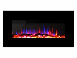 Chimenea eléctrica LALITA - L.110xAn.14xAlt.49cm - Negra < FLAMATECH