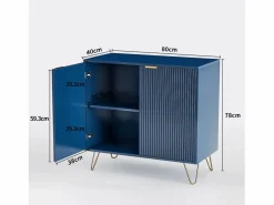Cómoda de 2 puertas con estante, aparador, mueble de cocina, dormitorio, 80 x 40 x 78 cm, < New