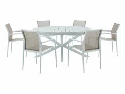 Comedor de jardín de aluminio: una mesa extensible + 6 sillas - YOHA de < MYLIA Outlet