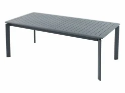 Comedor de jardín de aluminio: una mesa extensible L.205/286,5 cm y 6 sillones apilables - Antracita - MACILA de < MYLIA Clearance