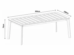 Comedor de jardín de aluminio: una mesa extensible L.205/286,5 cm y 6 sillones apilables - Antracita - MACILA de < MYLIA Clearance