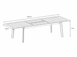 Comedor de jardín de aluminio: una mesa extensible L.205/286,5 cm y 6 sillones apilables - Antracita - MACILA de < MYLIA Clearance