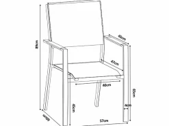 Comedor de jardín de aluminio: una mesa extensible L.205/286,5 cm y 6 sillones apilables - Antracita - MACILA de < MYLIA Clearance
