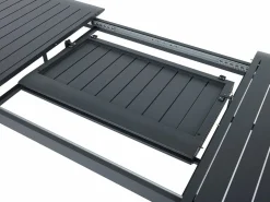 Comedor de jardín de aluminio: una mesa extensible L.205/286,5 cm y 6 sillones apilables - Antracita - MACILA de < MYLIA Clearance