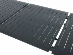 Comedor de jardín de aluminio: una mesa extensible L.205/286,5 cm y 6 sillones apilables - Antracita - MACILA de < MYLIA Clearance