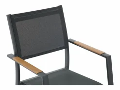 Comedor de jardín de aluminio: una mesa extensible L.205/286,5 cm y 6 sillones apilables - Antracita - MACILA de < MYLIA Clearance