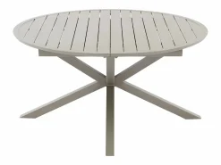 Comedor de jardín de aluminio: una mesa redonda extensible L.150/200 cm y 6 sillones apilables - - VELYRA de < MYLIA Best