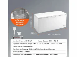 Congelador Horizontal SucceBuy de 488 L con 4 Cestas < Discount