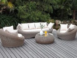Conjunto de 2 sillones de jardín de resina trenzada natural oscuro - WHITEHEAVEN de < MYLIA