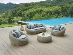 Conjunto de 2 sillones de jardín de resina trenzada natural oscuro - WHITEHEAVEN de < MYLIA