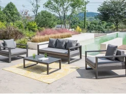 Conjunto de 2 sillones de jardín de aluminio - antracita - MOLOKAI < MYLIA Outlet