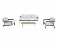 Conjunto de jardín de aluminio: un sofá de 3 plazas, 2 sillones y una mesa de centro - - ZAYORA de < MYLIA Discount