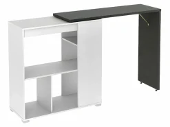 Conjunto "Bar": Mueble de bar SATURNE + 2 taburetes de bar CALAS - Blanco cemento < Vente-unique Hot