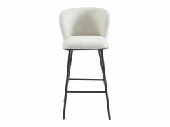 Conjunto de 2 taburetes de bar en tela bouclé y metal - - SENORASE < Vente-unique New