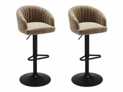 Conjunto de 2 taburetes de bar - Tela y metal - - DORALIZ < Vente-unique Best