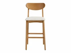 Conjunto de 2 taburetes en tela texturizada y madera de hevea natural - - LERANIA < Vente-unique Hot
