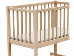 AT4 Mueble De Bebé * Cuna bebé NOA madera - Haya Cruda - 40 x 80 - 86 x 45 x 80 cm Color natural claro