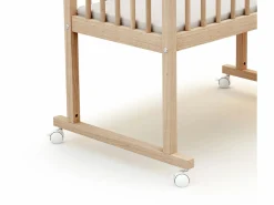 AT4 Mueble De Bebé * Cuna bebé NOA madera - Haya Cruda - 40 x 80 - 86 x 45 x 80 cm Color natural claro