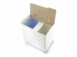 - Cubo de basura reciclaje ECOBOX, con ruedas y cierre suave, 60 litros- < Don Hierro Best