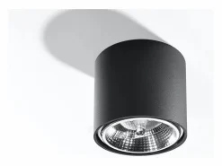 Downlight da superficie Round Flush Light Nero GU10 Focos empotrables de superficie Foco empotrado redondo GU10 < Sollux Lighting