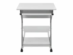 Clicnbuy Mesa De Ordenador * Escritorio compacto de ordenador con bandeja de teclado Blanco