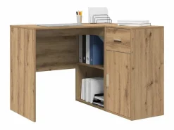 Clicnbuy Escritorio Rinconero * Escritorio de Esquina con cajón Roble artisan 102 x 50 x 75 cm Marru00f3n