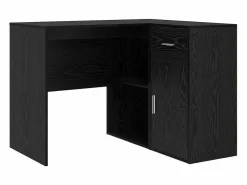 Clicnbuy Escritorio Rinconero * Escritorio de Esquina con cajón Roble 102 x 50 x 75 cm Negro