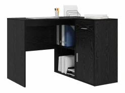 Clicnbuy Escritorio Rinconero * Escritorio de Esquina con cajón Roble 102 x 50 x 75 cm Negro
