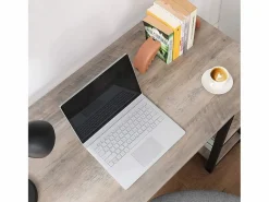 Calicosy Escritorio Rinconero * Escritorio de esquina con estante de 2 niveles estilo industrial Beige
