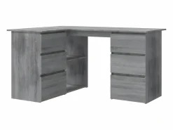 Clicnbuy Escritorio Rinconero * Escritorio de esquina contrachapada Sonoma 145x100x76 cm Gris
