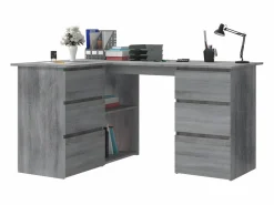 Clicnbuy Escritorio Rinconero * Escritorio de esquina contrachapada Sonoma 145x100x76 cm Gris