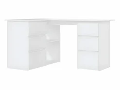 Clicnbuy Escritorio Rinconero * Escritorio de esquina madera contrachapada 145x100x76 cm Blanco