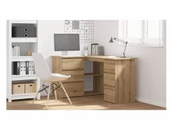 Clicnbuy Escritorio Rinconero * Escritorio de esquina madera contrachapada 145x100x76 cm Marru00f3n