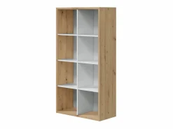 Calicosy Estantería * Estantería con 8 compartimentos - L72 cm Color natural claro / Blanco
