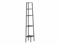 Clicnbuy Estantería * Estantería de esquina de 5 niveles negra 45,5x31,5x180 cm Negro