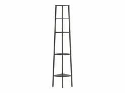 Clicnbuy Estantería * Estantería de esquina de 5 niveles negra 45,5x31,5x180 cm Negro