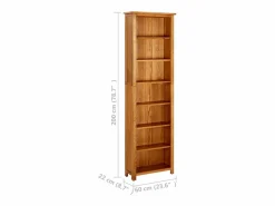 Estantería de 7 niveles madera maciza de roble 60x22x200 cm < vidaxl Sale