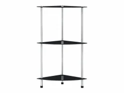 Clicnbuy Estantería * Estantería 3 niveles cristal templado 30x30x67 cm Negro