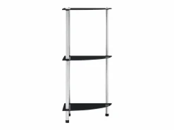 Clicnbuy Estantería * Estantería 3 niveles cristal templado 30x30x67 cm Negro