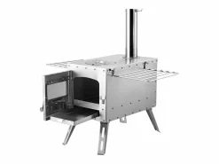 Brasero * Estufa de Leña Portátil SucceBuy para Acampada, Fabricada en Acero Inoxidable con Tubos de Chimenea Plateado
