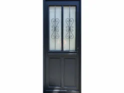 GD Menuiseries Puerta De Entrada * Exo Puerta de Entrada de Madera Modelo 'Sobra' 215X90 Lado Izquierdo de Mesa de Empujar sin manilla Gris antracita