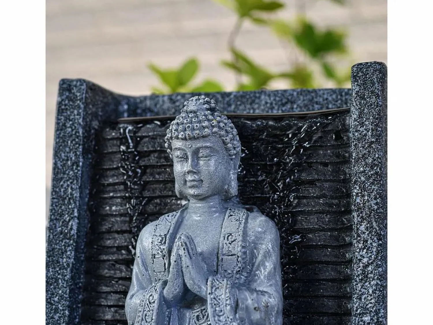 Zen Light Estatua | Fuente de Buda en la Meditación del Nirvana