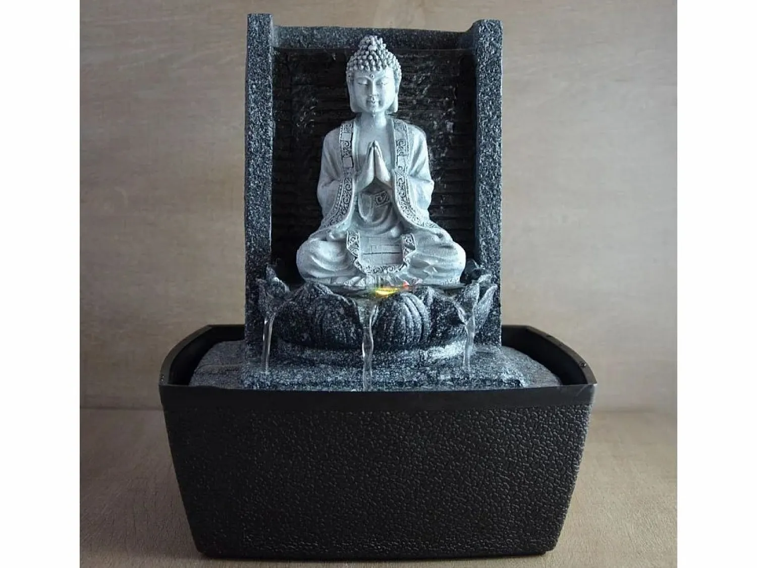 Zen Light Estatua | Fuente de Buda en la Meditación del Nirvana
